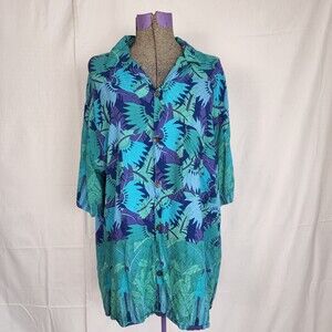 Rainbow Jo Vintage Banana Leaf Hawaiian Shirt Men's Size L